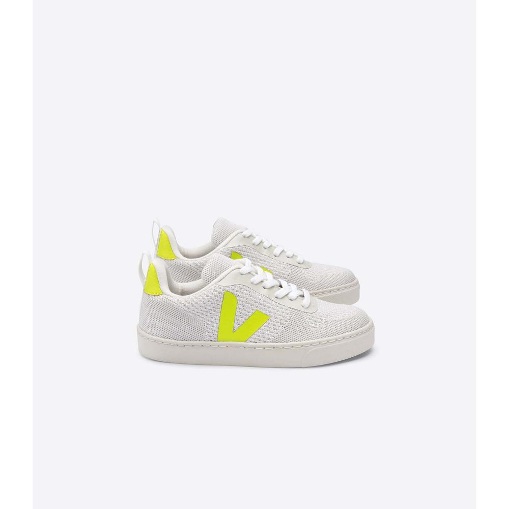 Veja V-10 MALHA BRANCO ALUMINIO Schoenen Kinderen White/Green | BE 794NWY